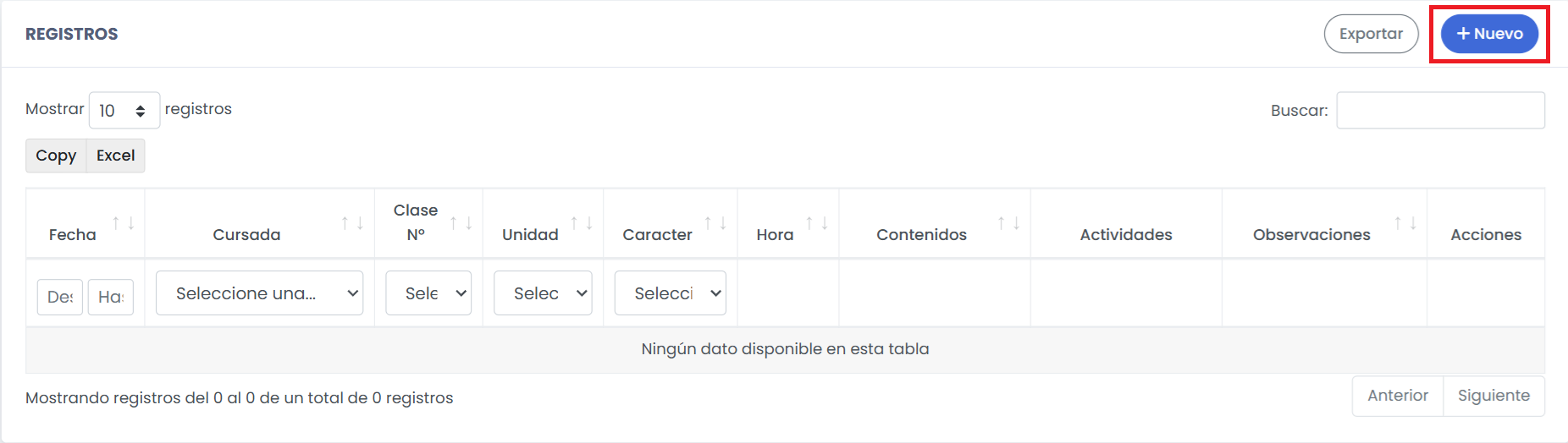 ¿Qué es el Libro de temas y cómo registro una clase? — Crear un nuevo registro