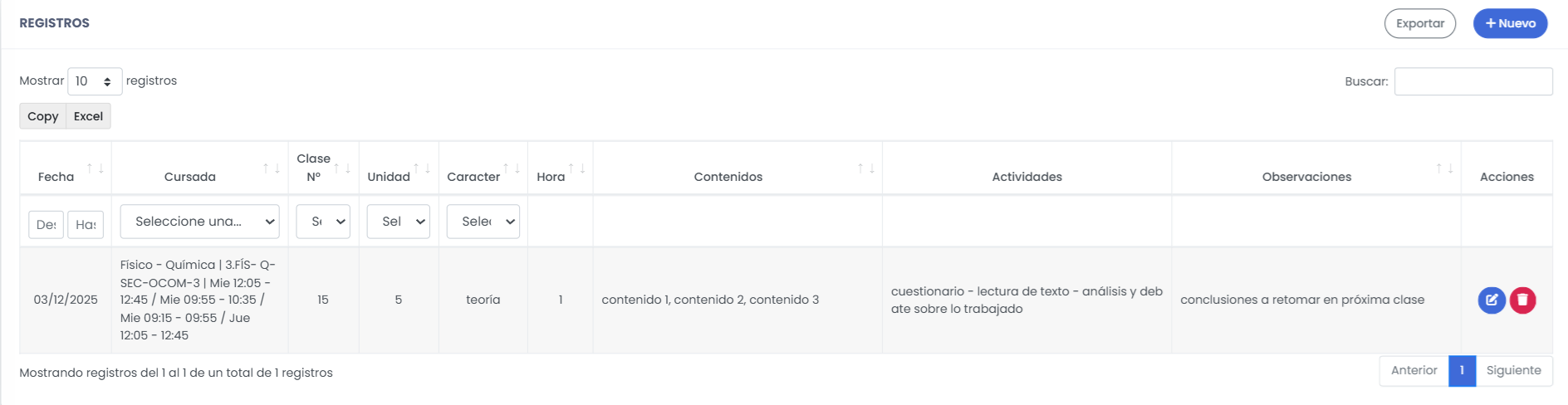¿Qué es el Libro de temas y cómo registro una clase? — Consultar y gestionar los registros